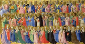 Full title: The Forerunners of Christ with Saints and Martyrs Artist: Fra Angelico Date made: about 1423-4 Source: http://www.nationalgalleryimages.co.uk/ Contact: picture.library@nationalgallery.co.uk Copyright © The National Gallery, London